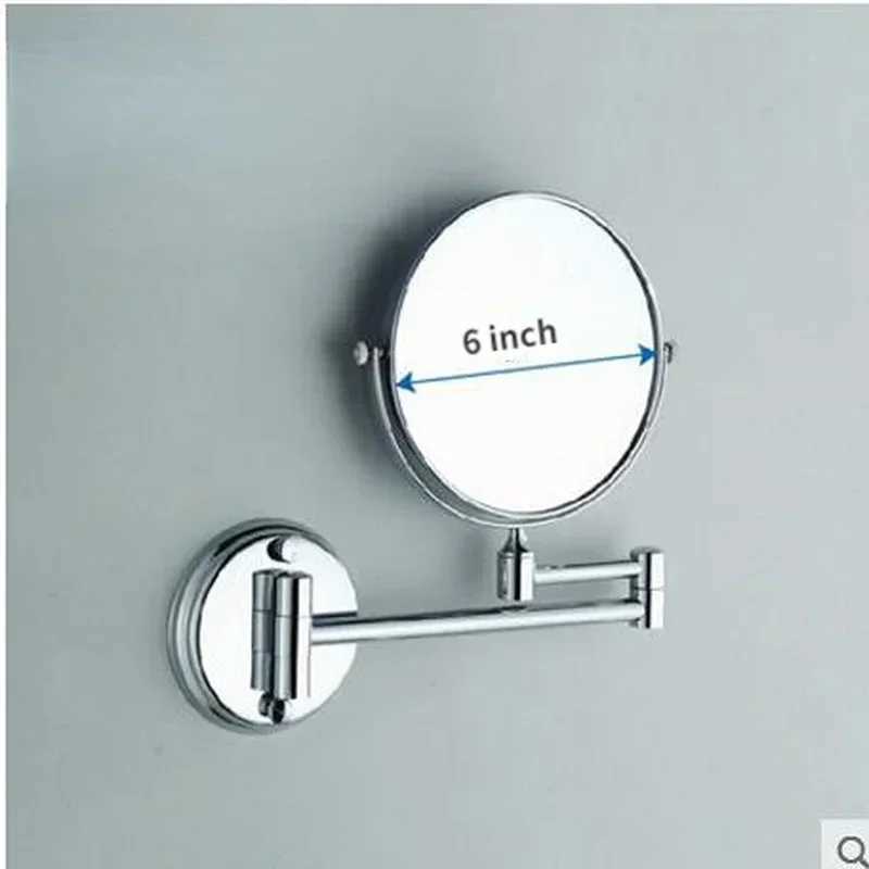 Matte 6 inch Wall Mounted Bathroom Mirror 360 Degree Telescopic Folding 2-Face Double Bath Cosmetic mirrors for Women MakeupXJ241213