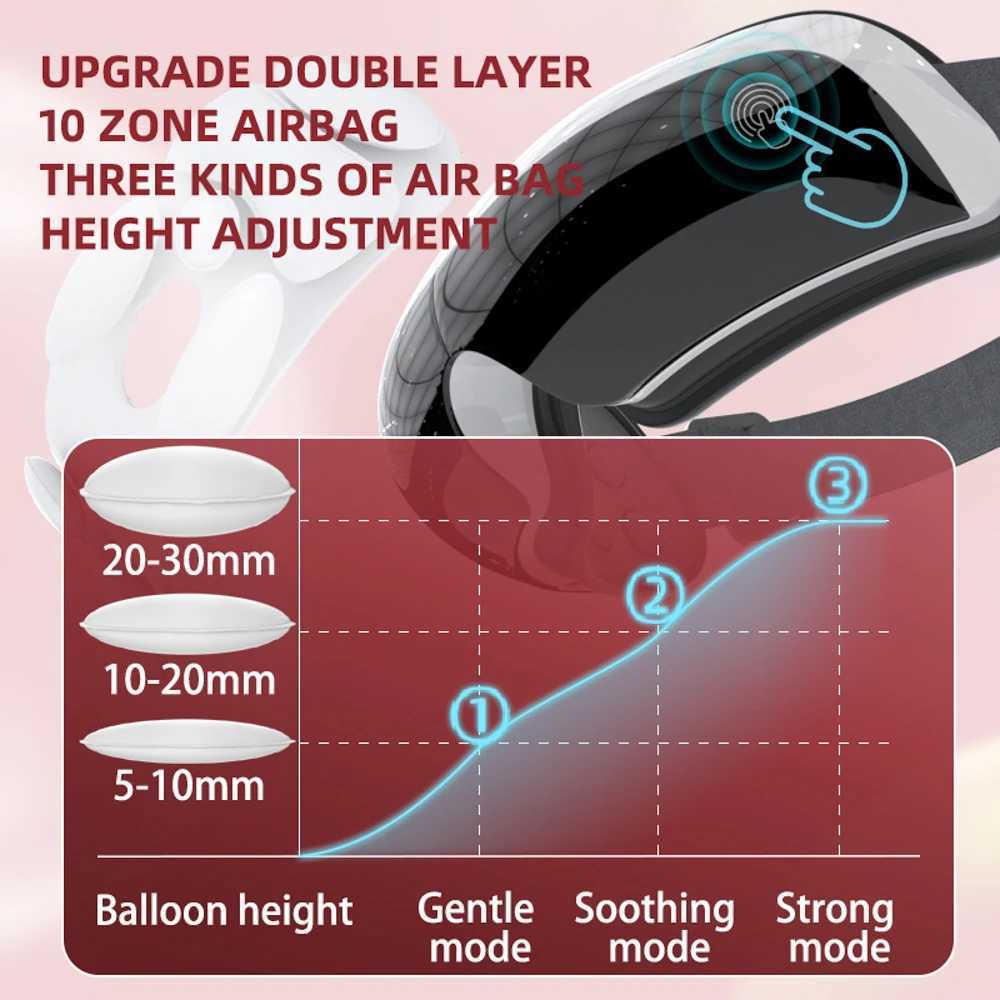 Electric Airbag Eye Massager Airpressure Point Heated Eye Massage Hot Compress Eye Care Glasses Acupoint Tired Dry Eye W241213