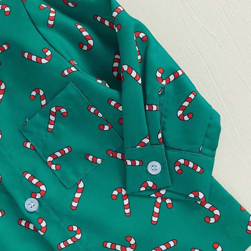 Toddler Kid Baby Boy Christmas Clothes Set Candy Cane Print Bow Tie Long Sleeve Lapel Neck Shirt Long Pants Outfits W241213