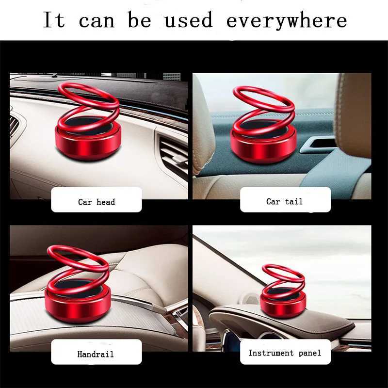 Solar Energy Car Aroma Air ener Double Ring Rotary Dashboard Decoration Ornament Environmental Auto Diffuser PerfumeXJ241213