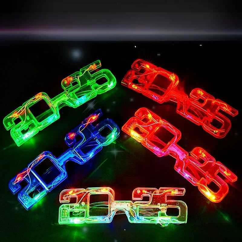 Sunglasses 1-20pcs LED 2025 Glasses Light Up Sunglass for Kids Adult Birthday Neon Wedding Thanksgivings Xmas New Year Glow Party Supplies H241213