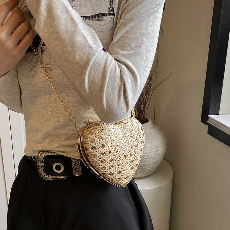 Fairy handbag summer new Fashion diamond studded western shoulder bag crossbody love dinner bag