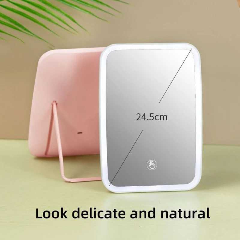LED Foldable Makeup Mirror Rechargeable Rotating Portable Compact Travel Beauty Cosmetic Vanity Mirror with lights for GiftsXJ241213
