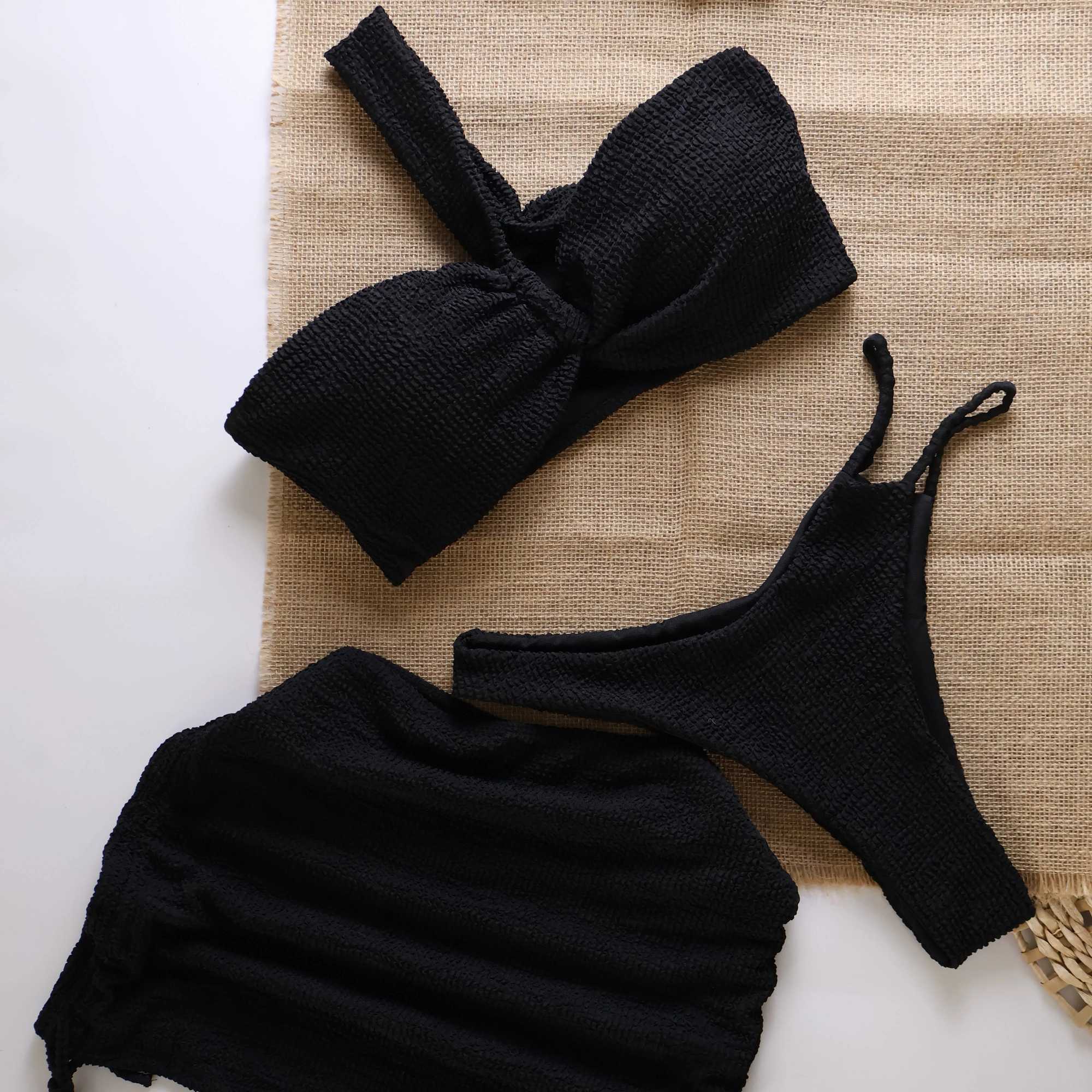 Sexy 3pieces Micro Bikini 2024 Women Swimsuit Fa Swimwear Thong Bikinis Set Brazilian Beach Wear Bathing Suit BiquiniXJ241212