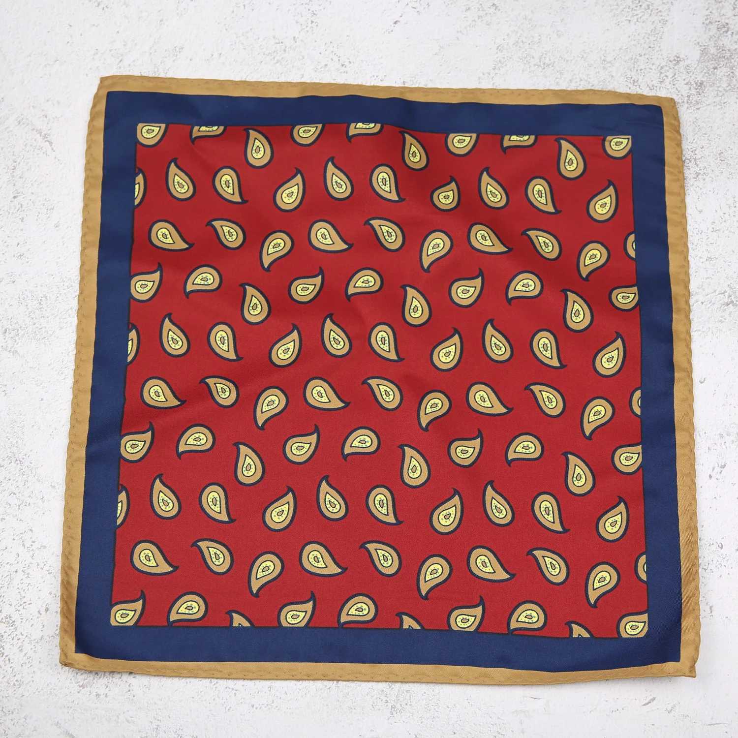 Linbaiway Pocket Square Hanky Mens Paisley Flower Printed Handle Pocket Square Party Hanky Chest Towel W241213