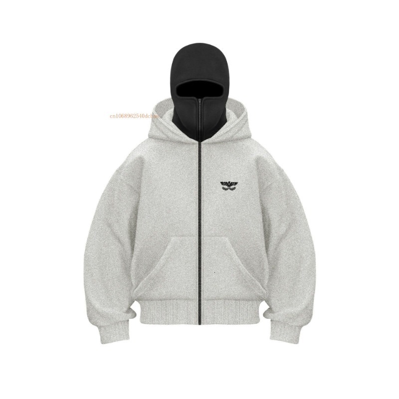 Cap Unique Design Hooded Sweatshirt Men Women Ins Tide Brand Double Headed Eagle Zipper Hoodie Winter Loose Couple Jacket