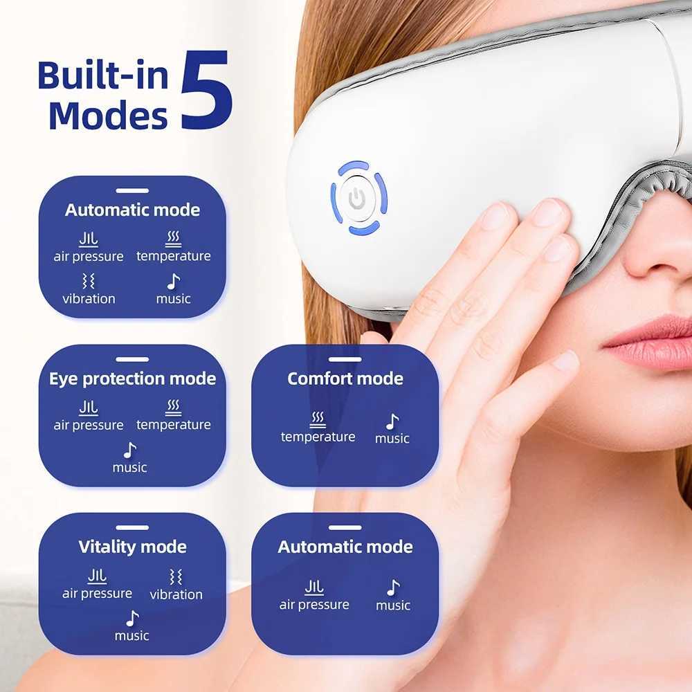 Multi frequency vibration eye massager 3D air bag kneading eye beauty device for black circle dry eyes W241213