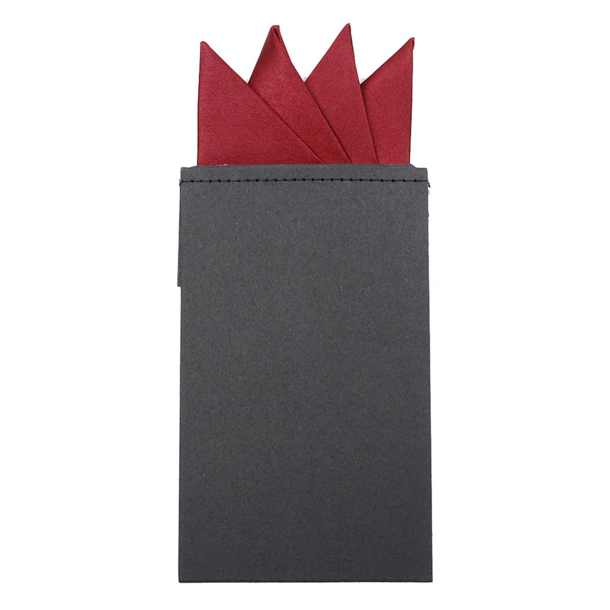 Mens pre folded pocket square candy color silk handle formal wedding party business chest towel Hanki black and white red W241213