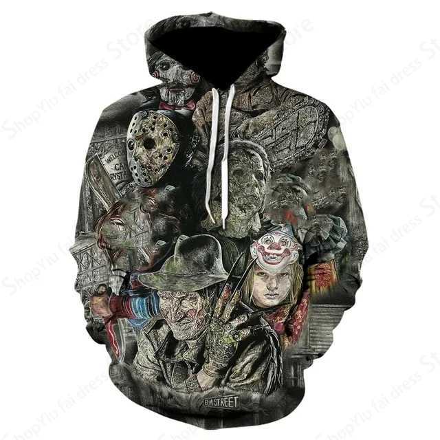 Horror Movie Halloween Killer 3d Print Hoodie Men Women Fashion Hoodies Sweatshirt Boy Coats Women Sweats Tracksuit Pullovers W241213