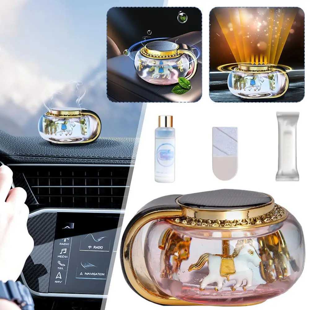 Car Solar Power Carousel Aroma Ornaments Car Air ener Fragrance Creative Seat Aroma Diffuser Auto InteriorXJ241213