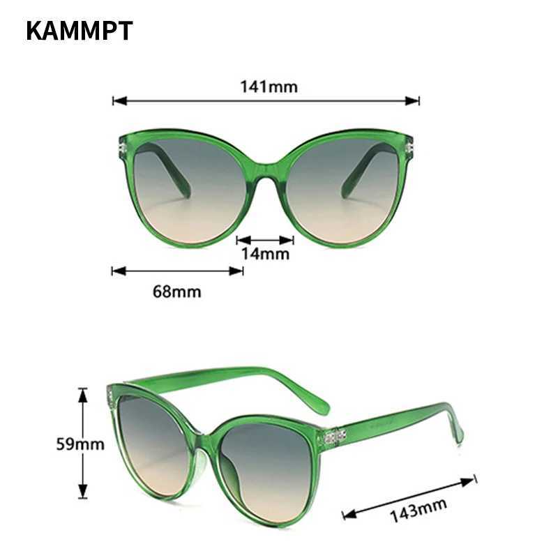 KAMMPT Vintage Cat Eye Sunglasses 2024 New Women Stylish Oversized Candy Color Outdoor Shades Fashion Brand Design Sun GlassesX241213