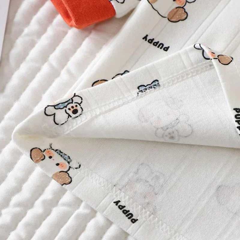 Childrens Home Clothing Set Christmas Pattern Cotton Pajamas Boys and Girls Long Sleeve Underwear Baby Clothing W241213