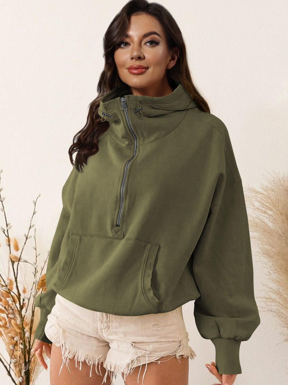 2025 free shipping designer hoodies for womens Hooded sweatshirt black pink blue green begei Sports hoodie zipper drawstring long sleeved top