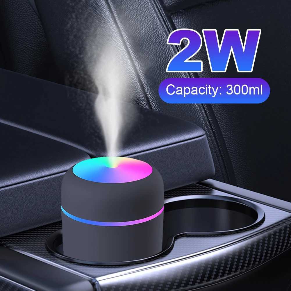 300ml Air Humidifier Portable Ultrasonic Colorful Light Aroma Diffuser Cool Mist For Car Bedroom Home Purifier HumificadorXJ241213