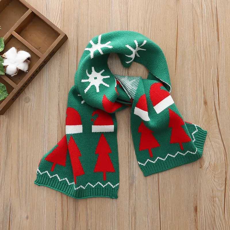 Scarves Wraps Childrens Scarf Winter New Baby Christmas Gift Woolen Knitted Warmth Thickened Scarf for Boys and Girls Classic Versatile Scarf H241213