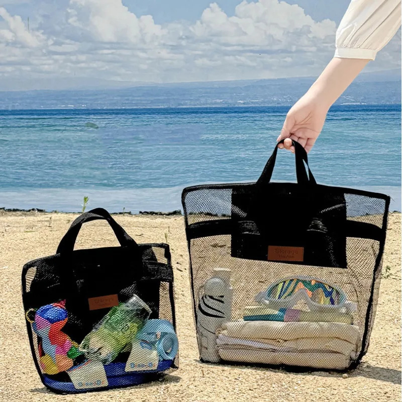 Womens Beach TopHandle Bags Large Unisex Handheld Swimming Storage Pouch With Inner Network Folding Organizer Package 241203