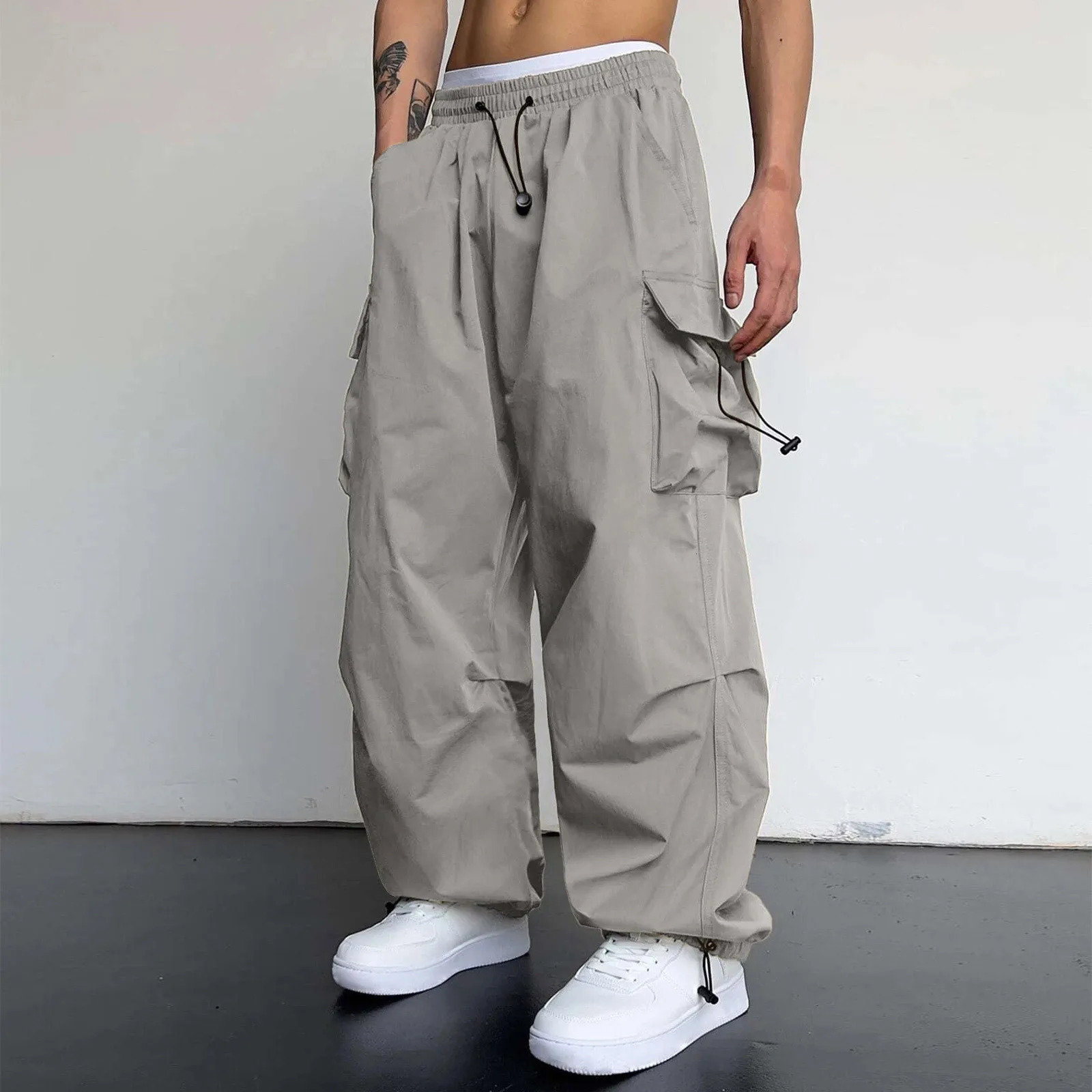 Pantalones Cargo Hombre Wide Leg Joggers Baggy Casual Sweatpants Streetwear Mens Pants Pantalons 241203Z