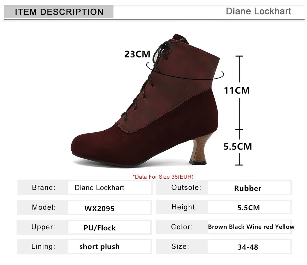 2024 Autumn Lace Womens High Heels Strange Steampunk Boots Victoria Ankle Boots Womens Round Toe Side Zipper Short Boots 241213