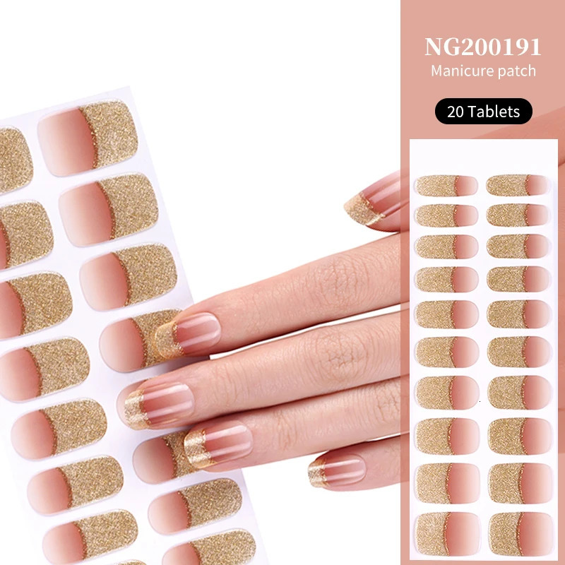 Semi curing packaging Fast gel nail sticker Earth gel packaging adhesive Full cover gel nail decal UV lamp curing process decoration 241205