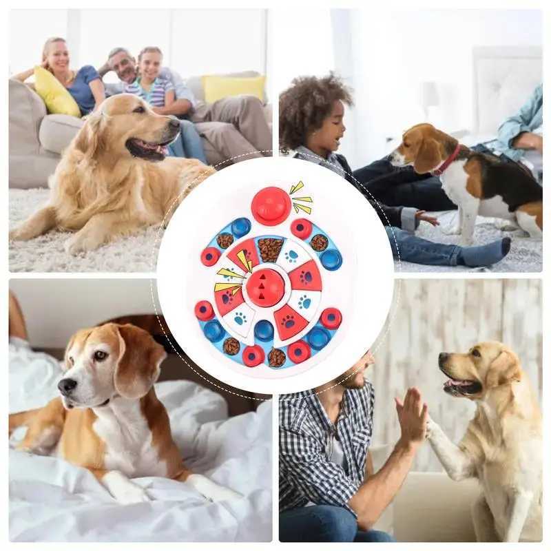 Puzzle slow feeder toy training dog feeding bowl interactive slow feeder psychological food dispenser rich anti slip puzzle toys X241213