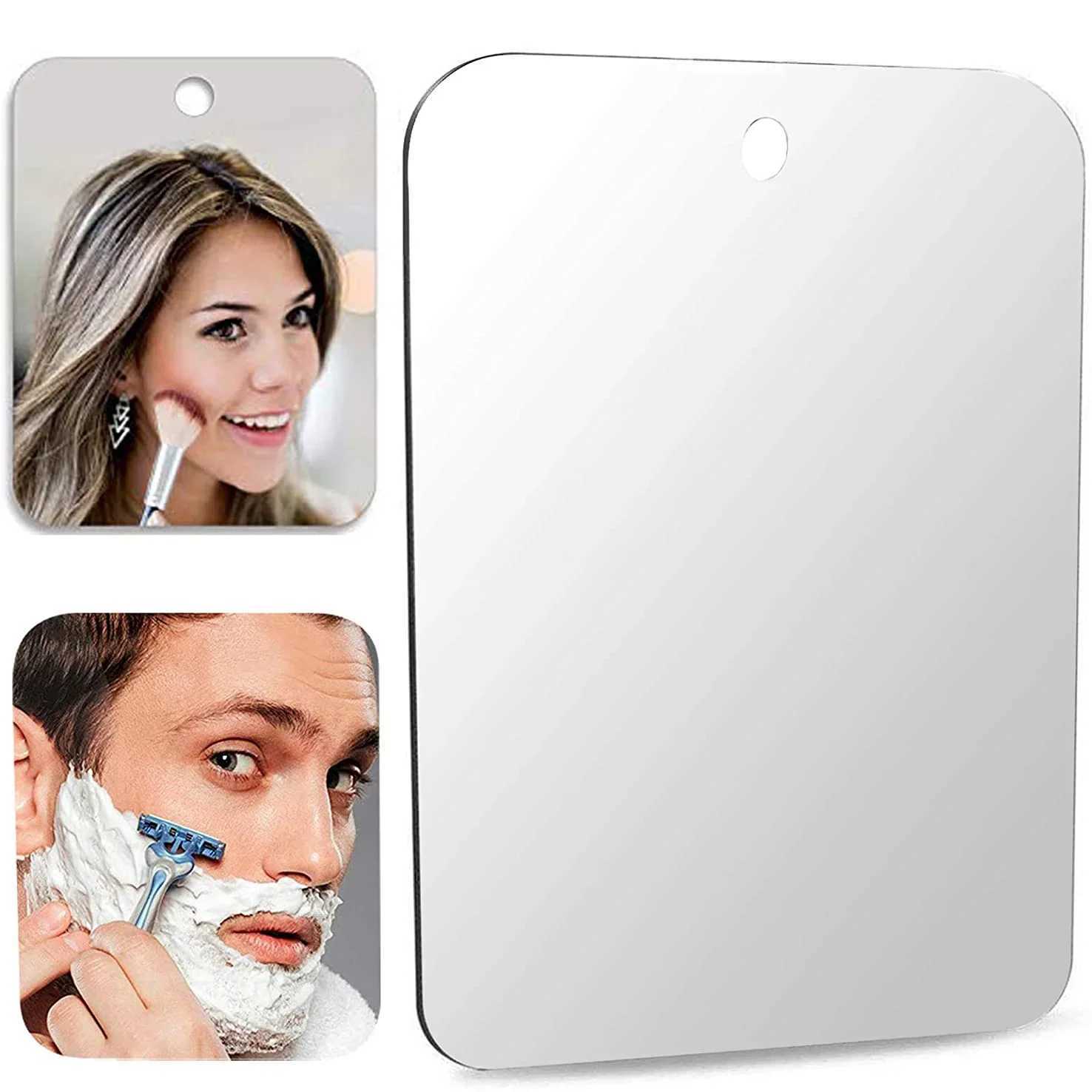 Acrylic Fog Free Mirror Wall Suction Travel Mirror Unbreakable Portable Traveling Shaving Women Makeup Bathroom AccessoriesXJ241213