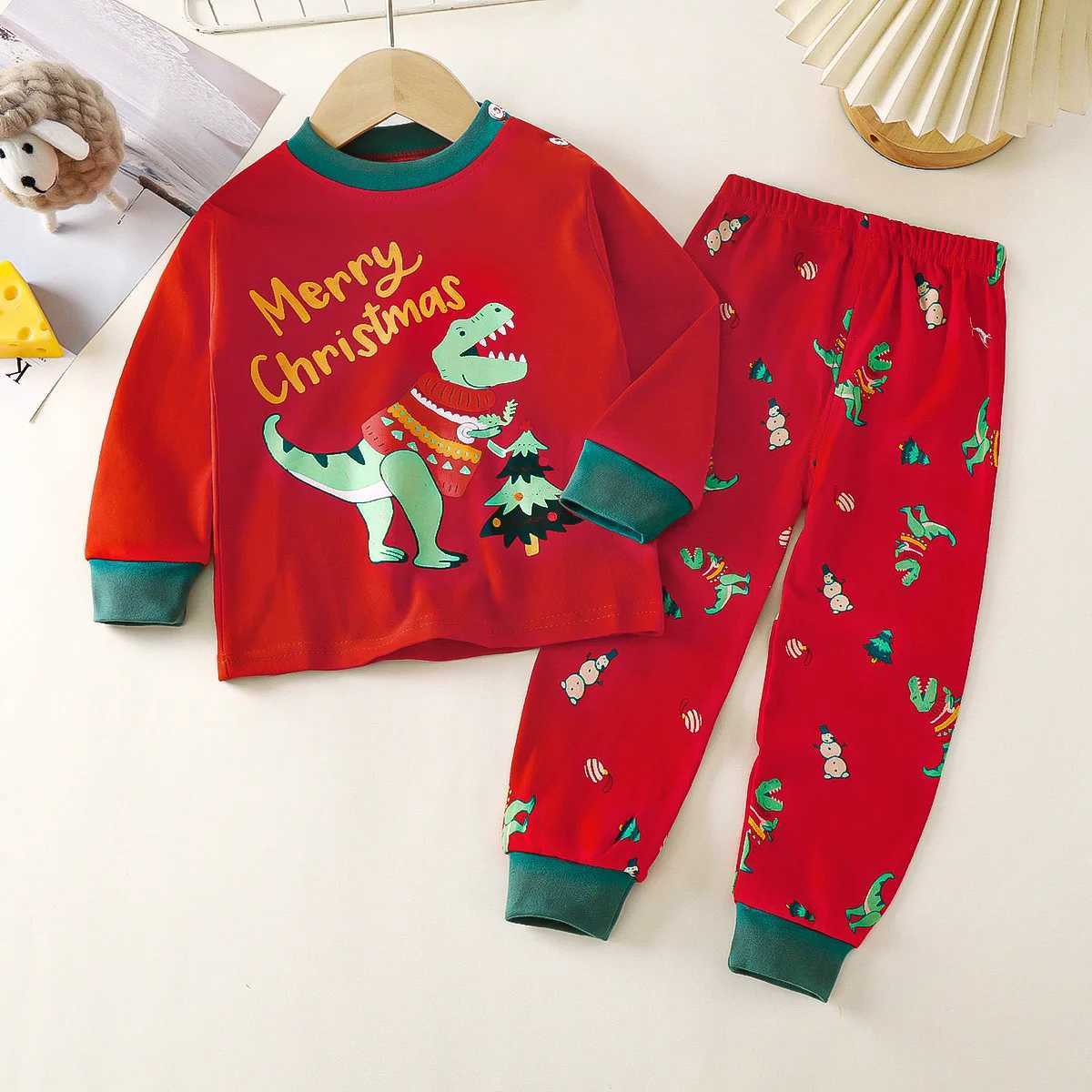 2024 New Childrens Clothing Set Spring and Autumn Boys and Girls Cartoon Long Sleeve T-shirt+Pants Childrens Clothing Set Childrens Clothing W241213