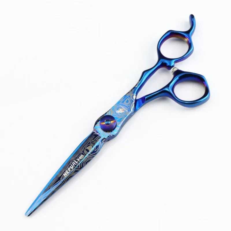 New Arrival Professional 6-inch high-end shaver blue Damascus barber barber Z241213