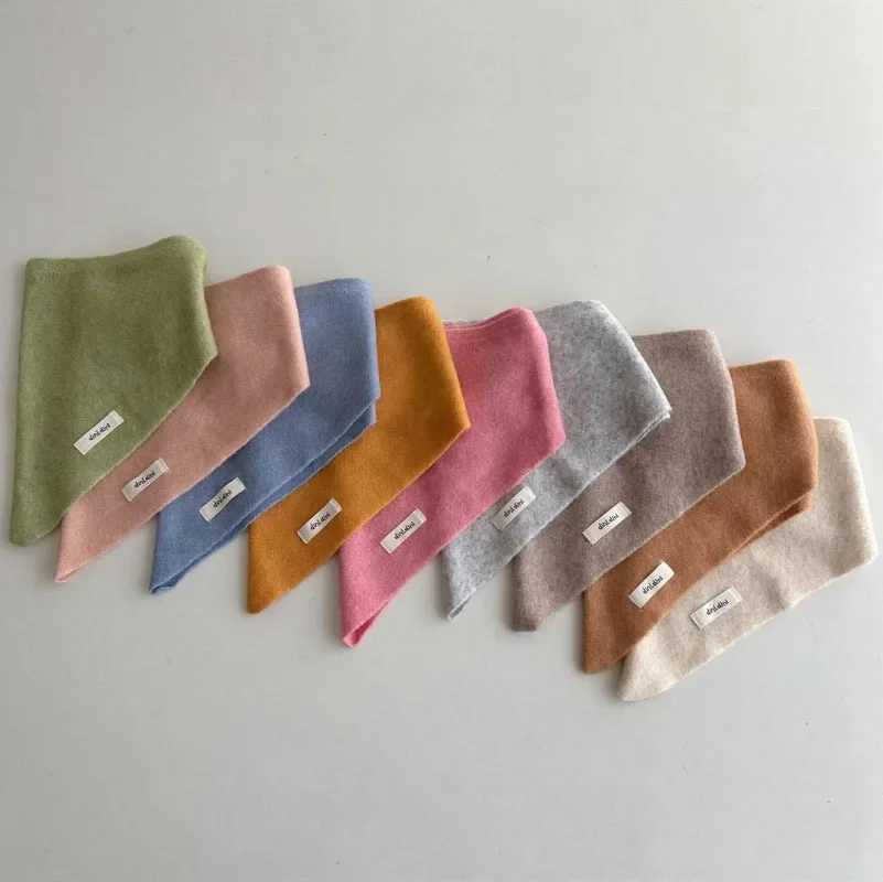 Scarves Wraps Baby Wool Triangle Scarf Autumn Winter Warm Windproof Neckerchief Kids Knitted Towel Solid Boys Girls Childrens Cashmere Scarf H241213