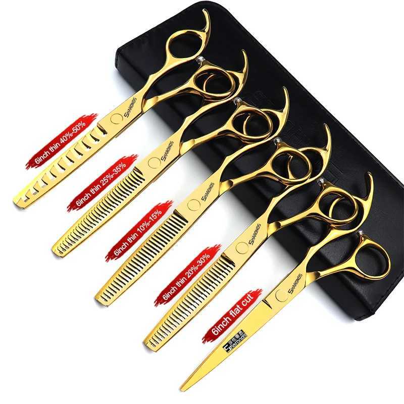 New Arrival Barber Scissors Hairstylist Exclusive Hair Clippers 6 Inch German Steel Flat Shears Hairdressing Thinning Cutting Tools Z241213