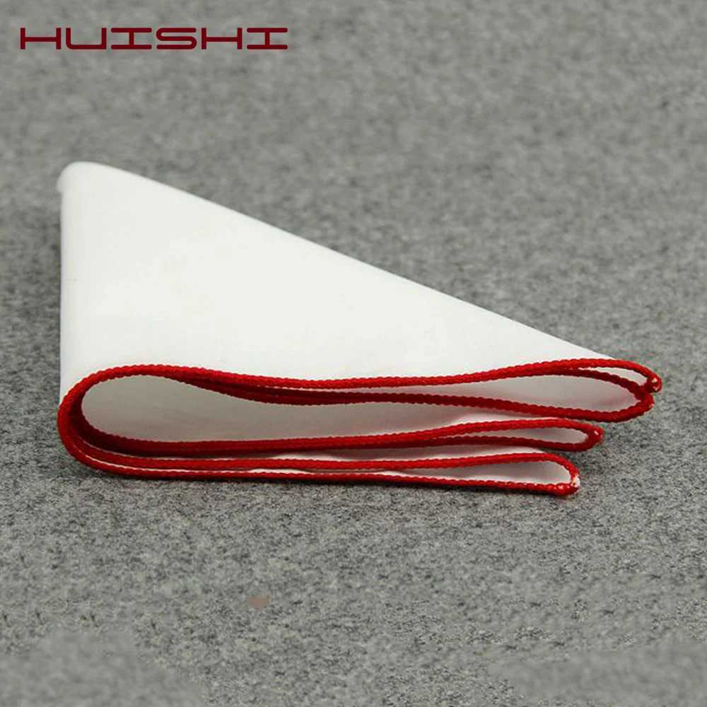 New Hanky Mens White Pocket Square Cotton Solid Color Handkerchief Chest Towel Prom Holiday Party Suit Hankies For Mens W241213