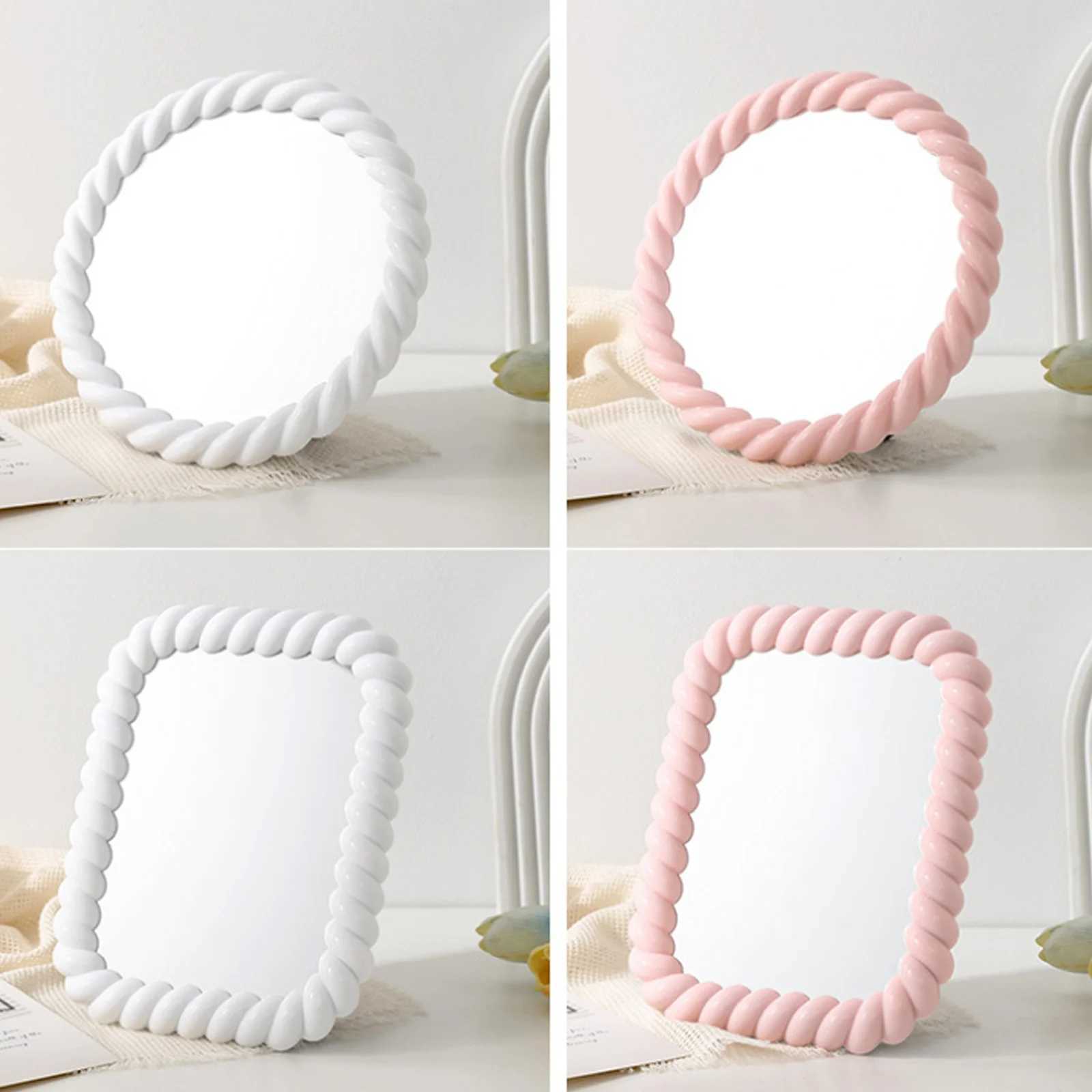 Hand Mirror Makeup Mirrors Folding Standing Portable Beauty Hd Vanity Girls Women Men Shaving Cosmetic Bathroom SuppliesXJ241213