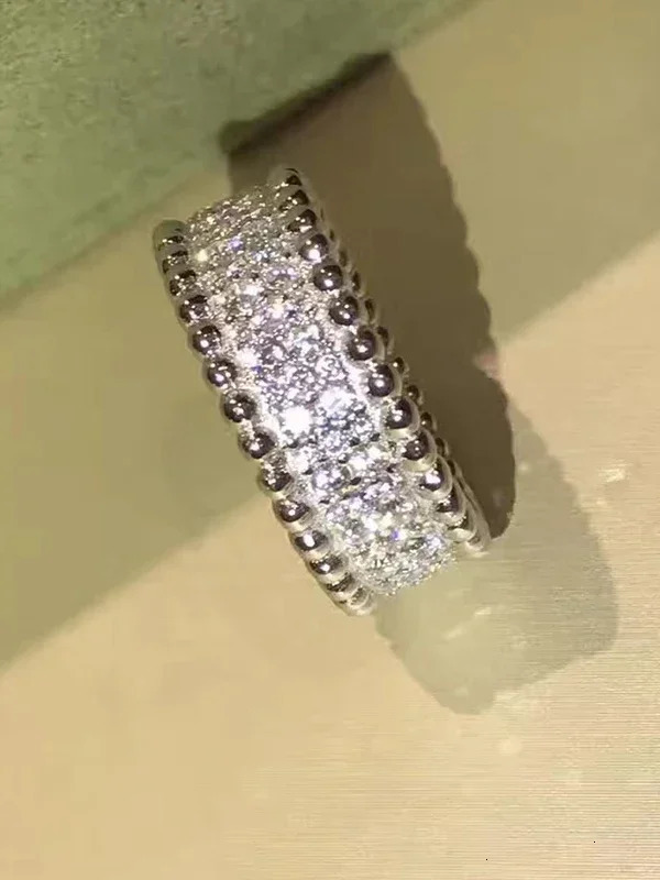 Anniversary Gifts Jewelry For Women Gold Color Silver Rings Full Stone Rose Engagement Wedding 241213