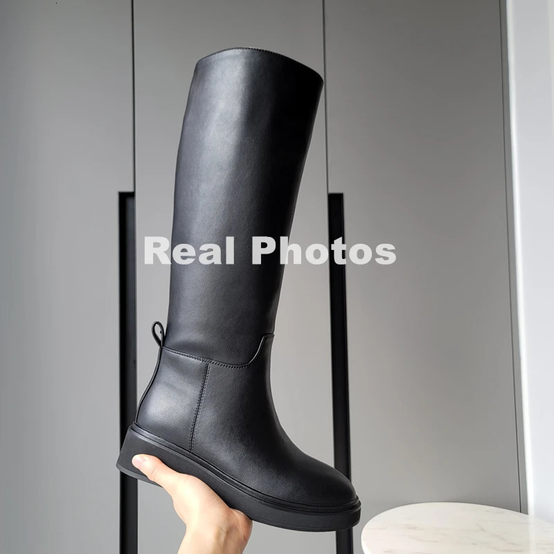 FEDONAS 2025 Fashion Women Knee High Boots Genuine Leather High Heeled Warm Autumn Winter Shoes Woman High Motorcycle Boots 241213