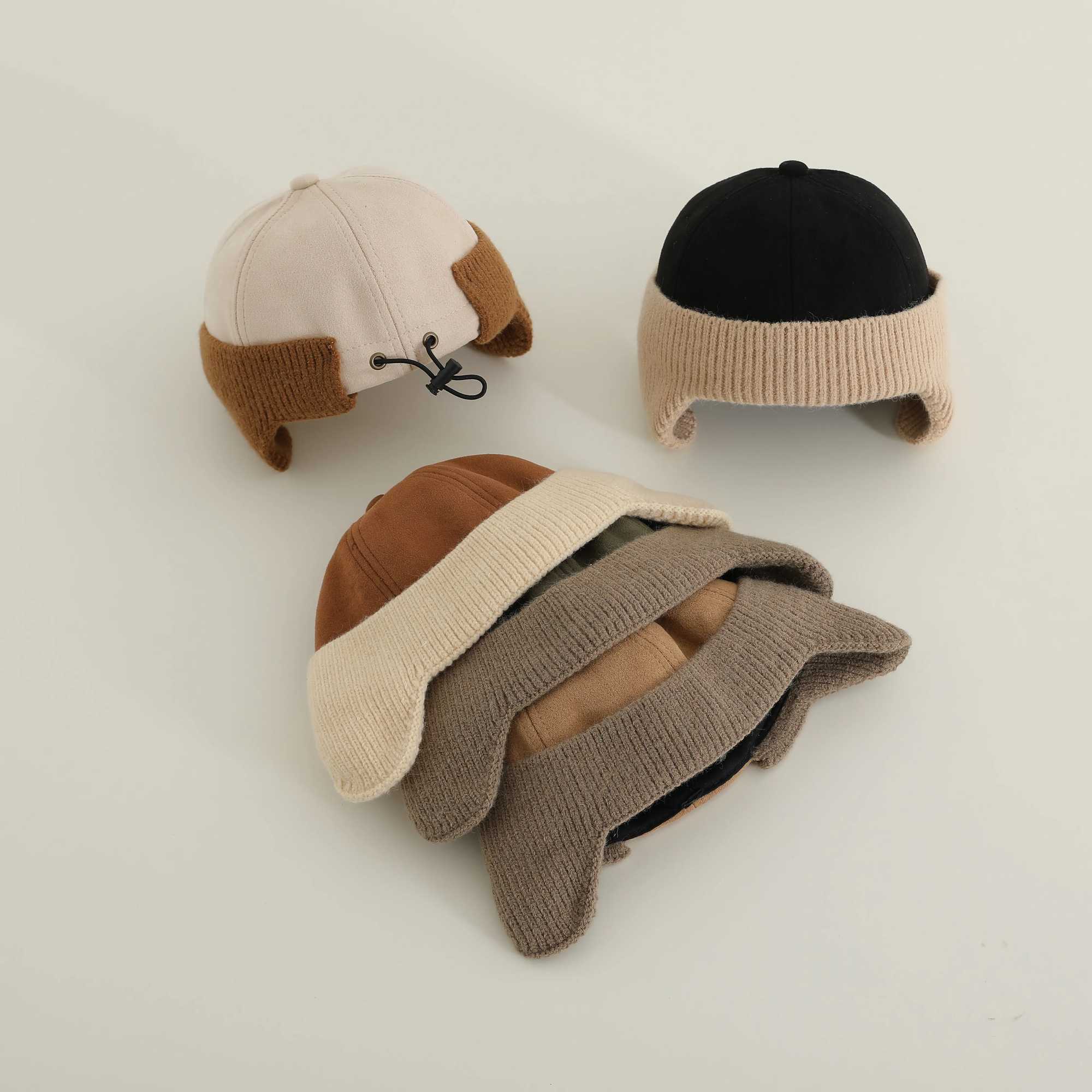 2024 New Winter Kintted Hat Boys Girls Solid Warm Baby Ear Protection Hat Infant Boy Girls Autumn Beanie HatXJ241213