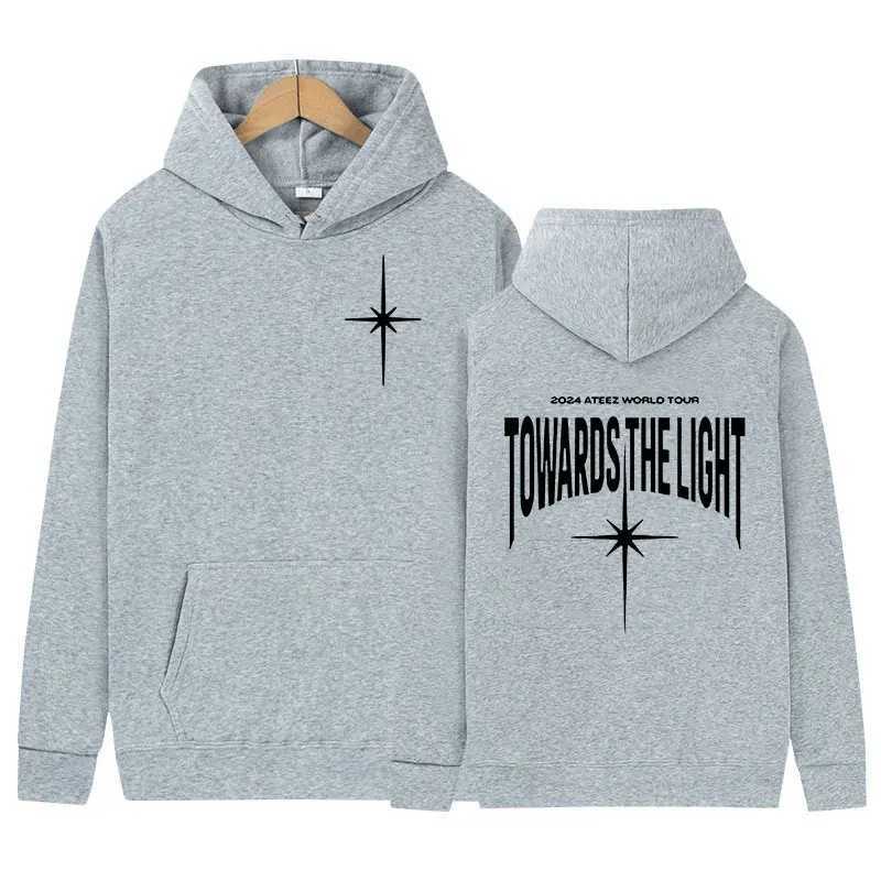 Korean ATEEZ 2024 World Tour Hoodie Towards The Light Print Pullover Sweatshirt Men Women Hip Hop Kpop Fashion Clothing Hoodies W241213