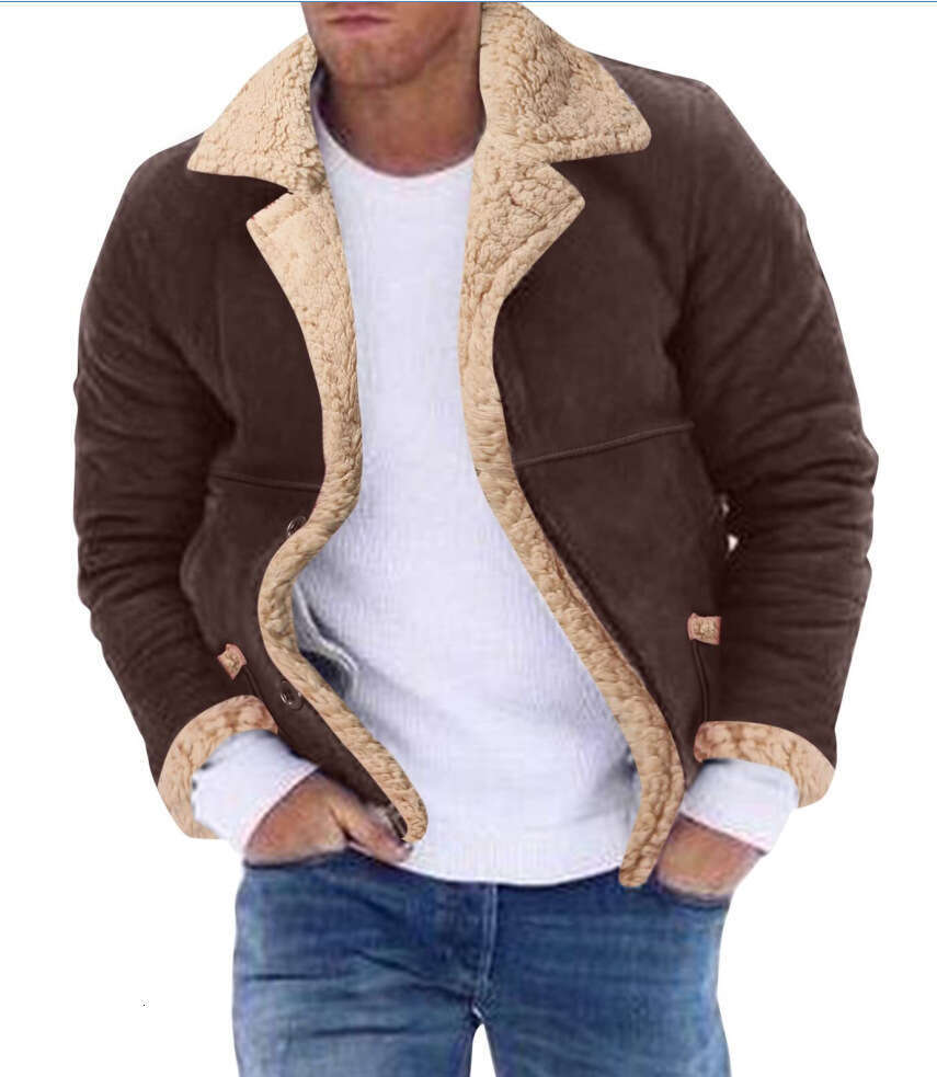 Large Size Leather Fashion Brand Winter New Style Fashionable Men's Fur Integrated With Plush Thick Jacket For Men