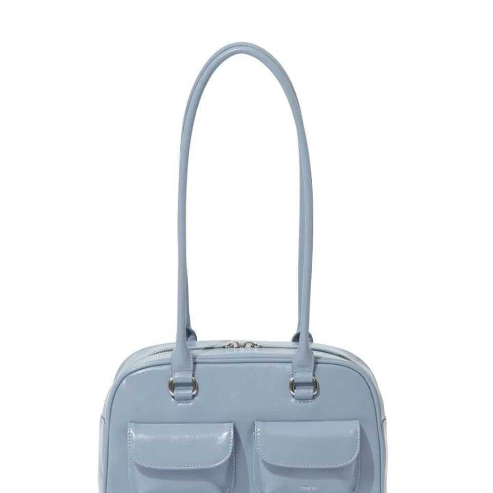Lux Trendy Street Standoil Korean designer bowling box handbag for Wenboste handbag PU leather bag Fem accessories Y241212