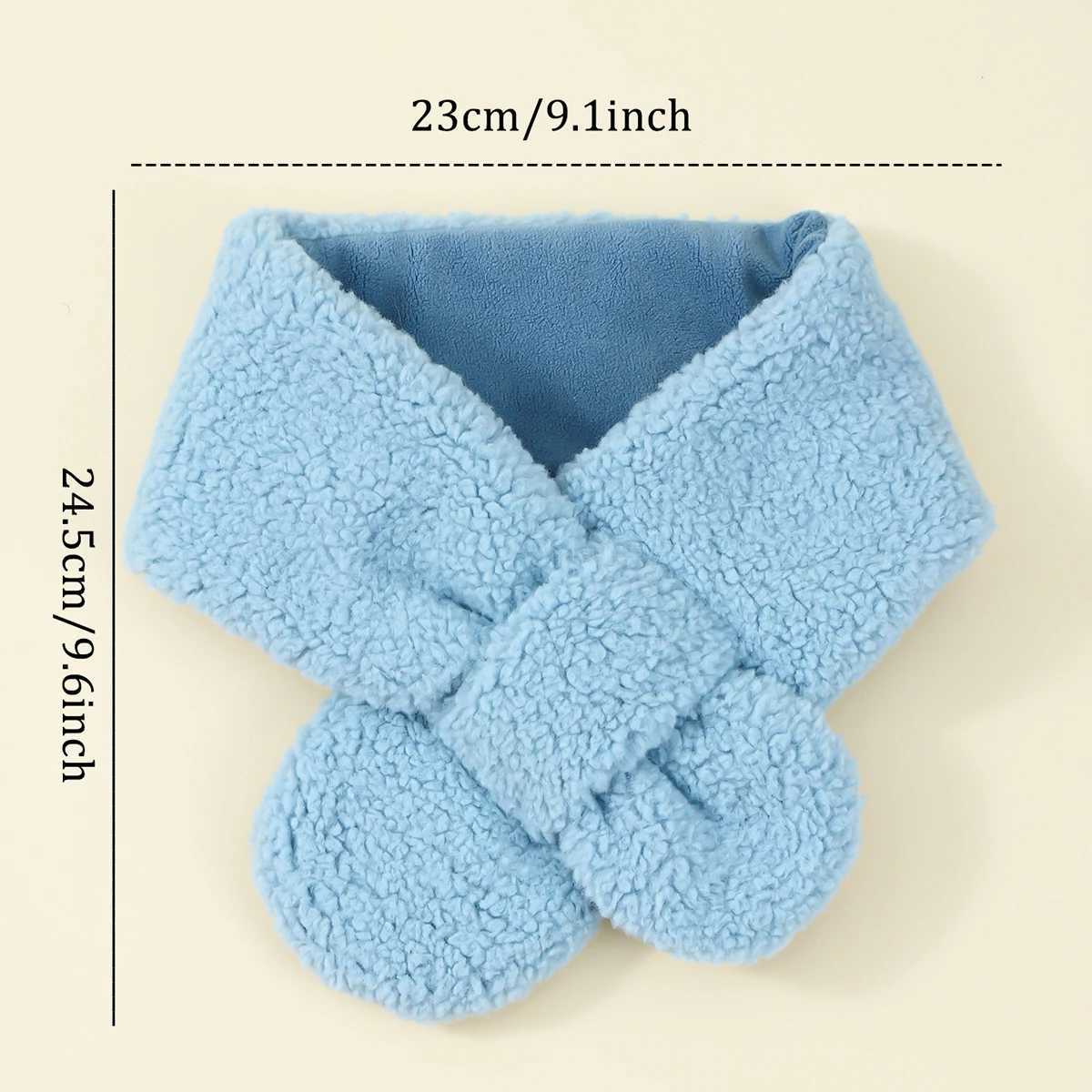 Scarves Wraps Winter Warm Plush Baby Scarf Cute Boy Girl Scarves Newborn Toddler Faux Fur Children Cross Neckerchief Baby Shawls H241213