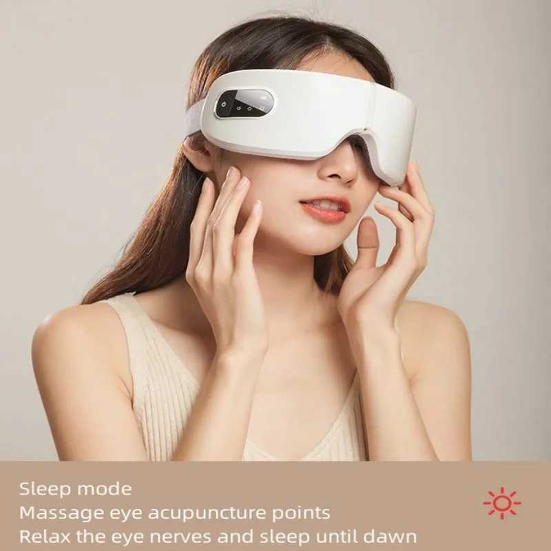 Electric intelligent eye massager Bluetooth music eye care instrument Hot pressure vibration massage fatigue relief sleep facial mask W241213
