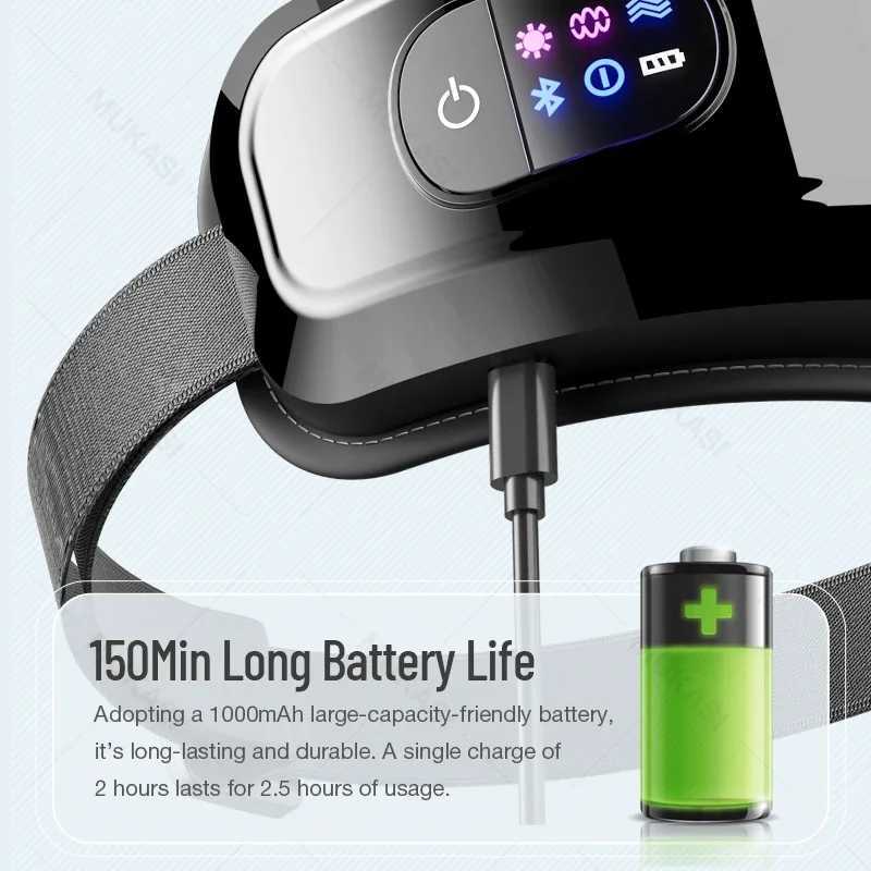 Eye Massager 16D Intelligent Airbag Vibration Ophthalmic Care Instrument with Bluetooth Eye Massager and Temples for Relaxation W241213
