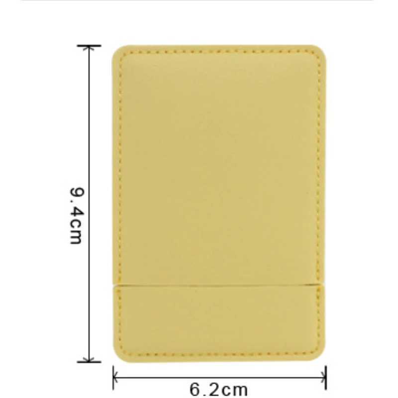 1PCS Portable Card Style Mini Shatter Proof Pocket Cosmetic Mirror PU Leather Cover Stainless Steel Unbreakable Makeup MirrorXJ241213