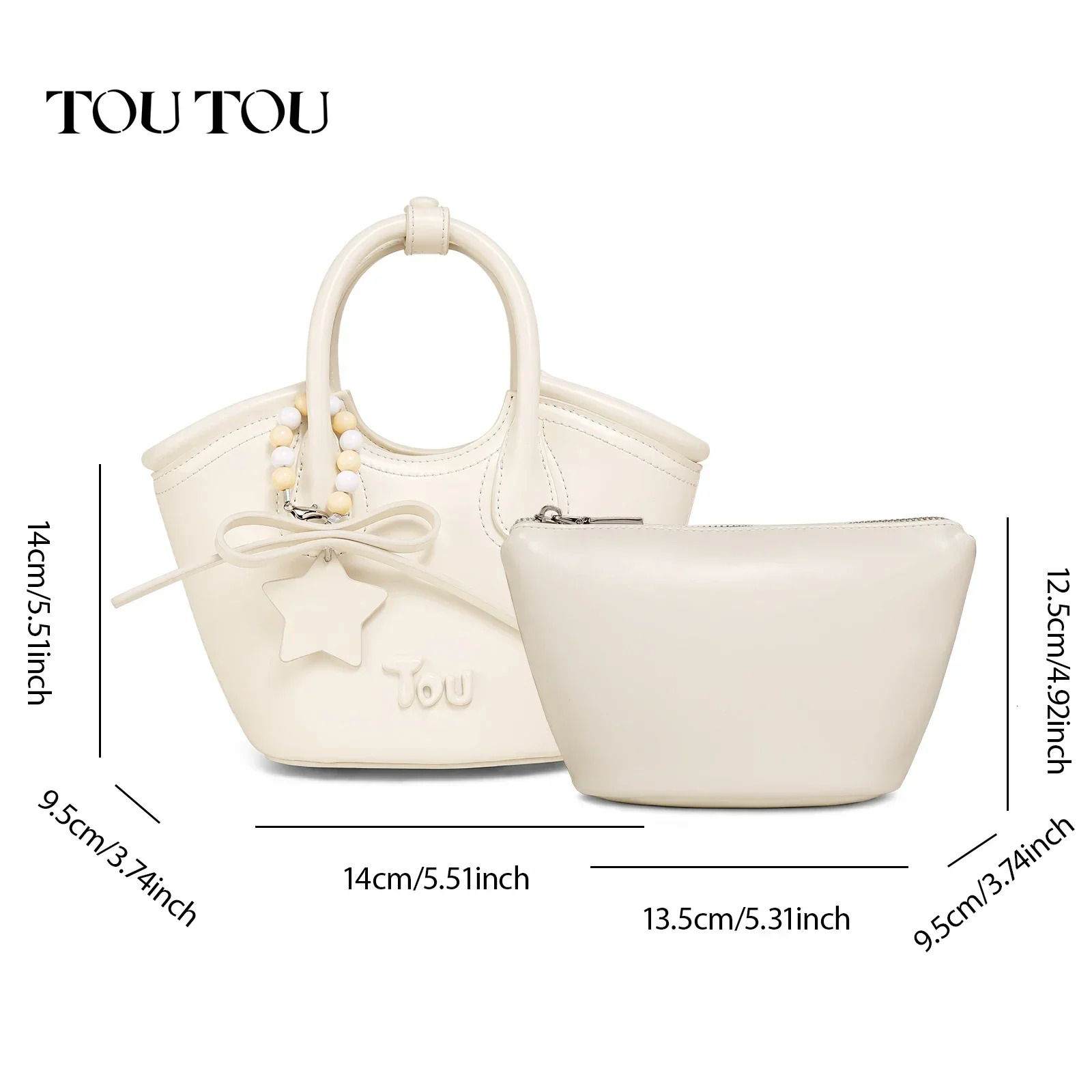 TOUTOU Women Vegetable Baskets Bag Adjustable Shoulder Strap Pu Leather Designer Handbag Star Pendent Christmas Gift