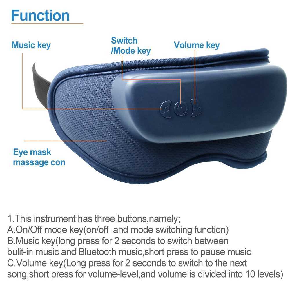 Eye massager with heating function Bluetooth eye mask music airbag relaxation massage sleep improvement gift W241213