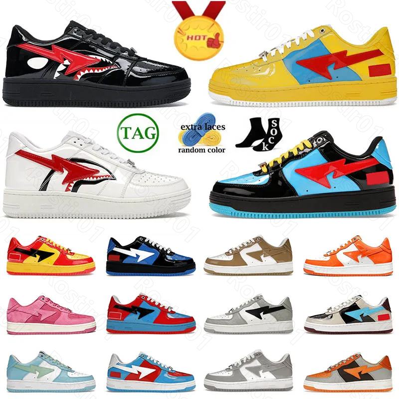 bapester Camouflage SK8 Stas Bapestaity Shoes Luxury Skateboarding Patent Flat Designer Casual Trainers Platform Low OG Calfskin Jogging Womens Mens Sneakers