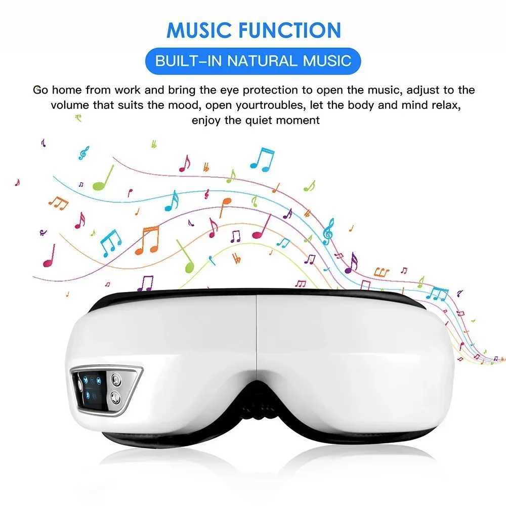 Eye Massager Electric With Eye Chart 6D Smart Airbag Vibration Bluetooth Instrument Heated Bluetooth Eye Relax Massage Glasses W241213