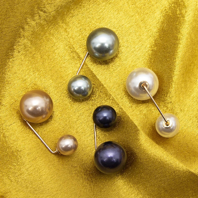 3 piecesset of womens tight waist belt clip double pearl brooch metal lapel sweater cardigan accessory 241210