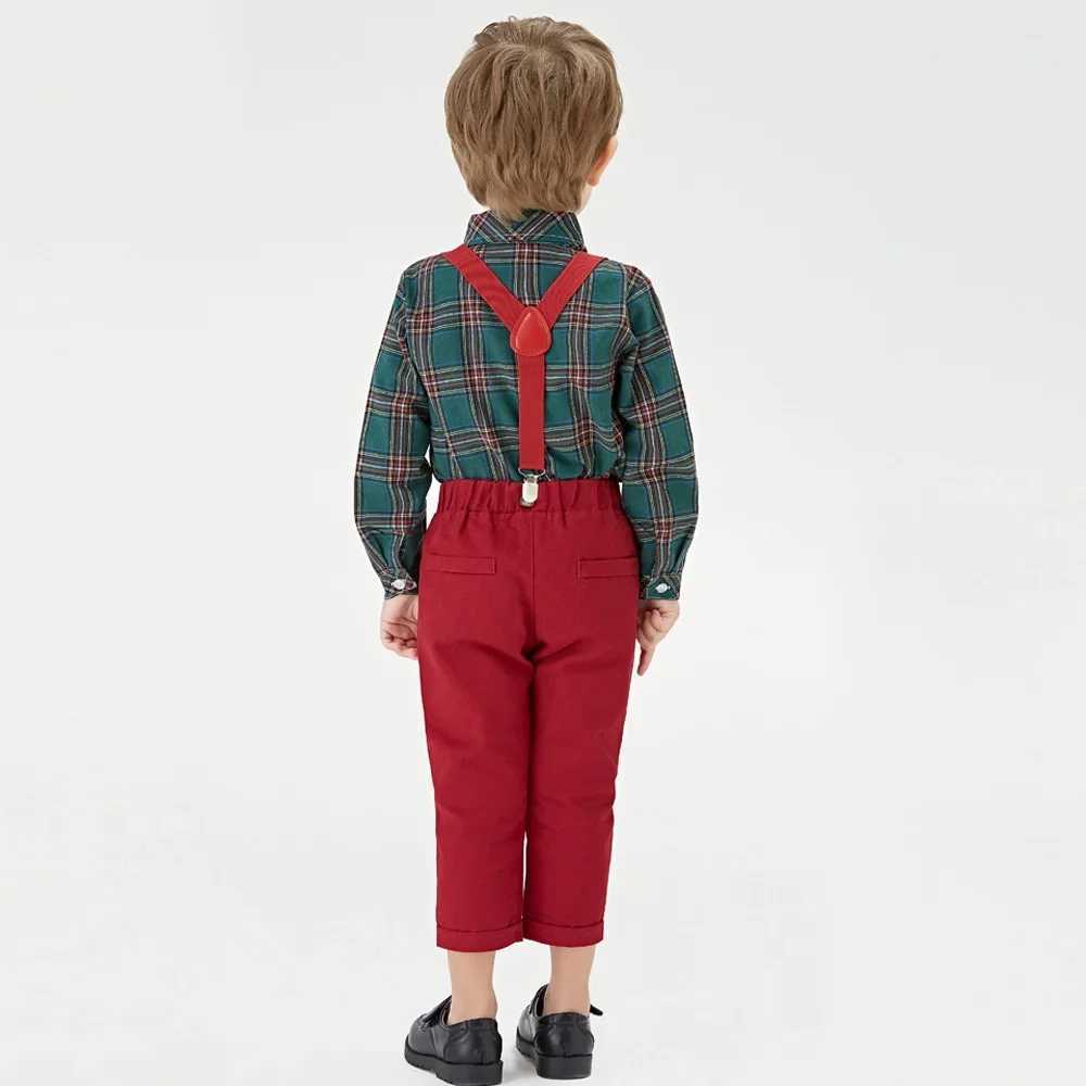 Christmas Outfit for Baby Boy Girl Brother and Sister Matching Outfits Shirt Suspender Pants for Kids Princess Dress for Girl W241213