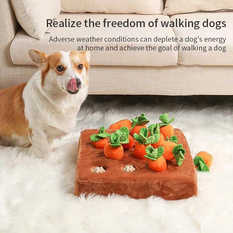 Carrot snuff pad suitable for dogs cats puzzle toys equipped with 12 carrots used for small medium and large interactive pets stress relief and dog ch