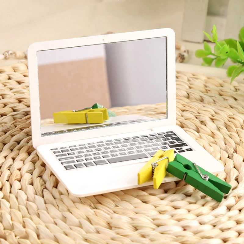 High Quality Mini Makeup Mirror Notebook Macbook Silver White Cosmetic Mirror New Design Portable Makeup Mirror Compact MirrorXJ241213