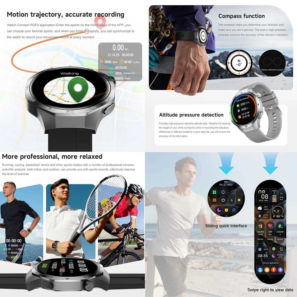 High Quality GPS NFC GT5 Pro Max is suitable for smartwatch mens 360 * 360 AMOLED screen heart rate BT call waterproof mens smartwatch O241213